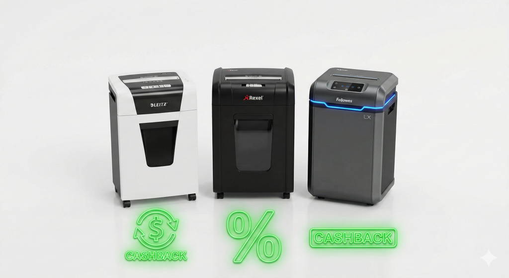 Comparativa de destructoras Leitz, Rexel y Fellowes con oferta de Cashback