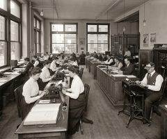¡El invento de la oficina! Así era el trabajo a principios del siglo XX