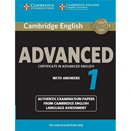 9781107653511  Cambridge english advanced 1 revised exam 2015. STudents +key   EOI (ESCUELA OFICIAL IDIOMAS)