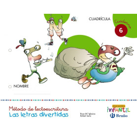 Letras divertidas cuaderno 6. Cuadrícula 5 años  JEYJO