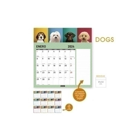 500224 (SD) CAL.SENF. PARED MES DOGS 310x320