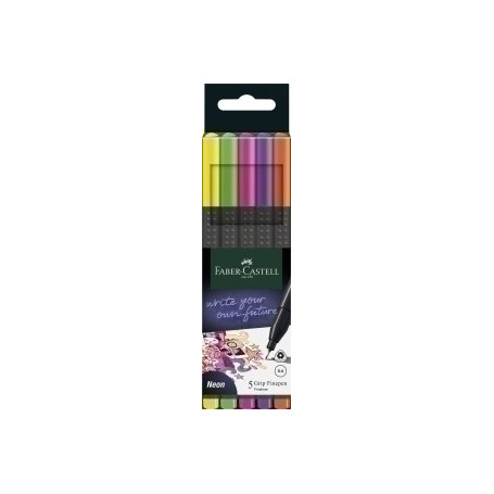 151603 ROTULADOR FABER GRIP FINEPEN PACK 5 NEON
