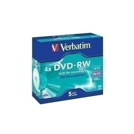 43285 DVD -RW VERBATIM 4.7GB 4x PACK 5 JEWEL