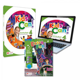 KIDS CAN! 4 Activity Book: Cuaderno de actividades impreso + acceso a la versión digital y app Navio  JEYJO