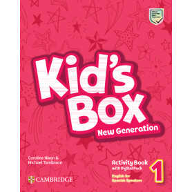 comprar  Kid's Box New Generation English for Spanish Speakers Level 1 Activity Book with Home Booklet and Digital Pack , EAN: 9788413224398, AUTOR:  Nixon, Caroline , EDITORIAL:  CAMBRIDGE ,libros de texto.
