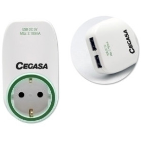 COMPRAR ENCHUFE ADAPTADOR CEG. SCHUKO + 2 USB