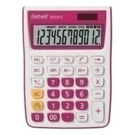 COMPRAR CALCULADORA MESA REBELL 12 DIG. 912 ROSA