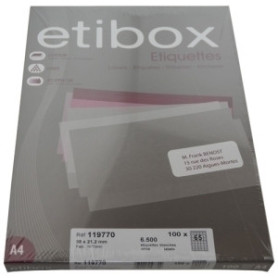 COMPRAR ETIQUETAS ADH.IMPR. ETIBOX A4 BLANCA CAJ