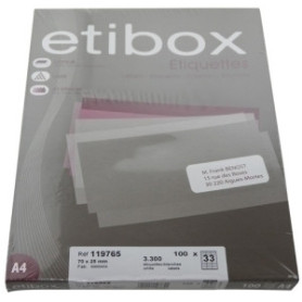 COMPRAR ETIQUETAS ADH.IMPR. ETIBOX A4 BLANCA CAJ