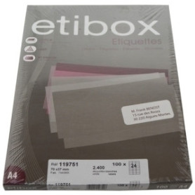 COMPRAR ETIQUETAS ADH.IMPR. ETIBOX A4 BLANCA CAJ