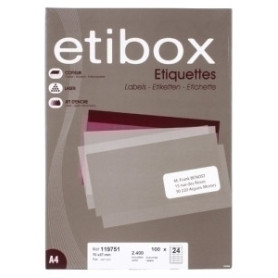 COMPRAR ETIQUETAS ADH.IMPR. ETIBOX A4 BLANCA CAJ