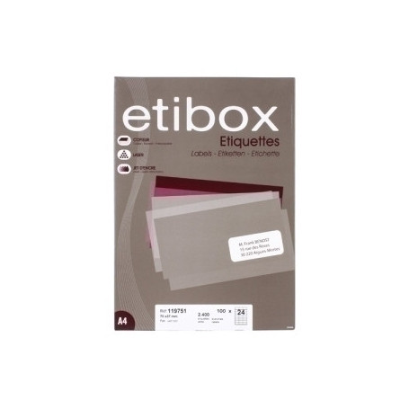 ETIQUETAS ADH.IMPR. ETIBOX A4 BLANCA CAJ - 40401111/ET119753