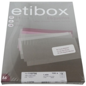 COMPRAR ETIQUETAS ADH.IMPR. ETIBOX A4 BLANCA CAJ