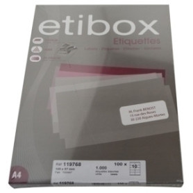 COMPRAR ETIQUETAS ADH.IMPR. ETIBOX A4 BLANCA CAJ