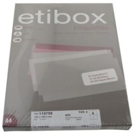 COMPRAR ETIQUETAS ADH.IMPR. ETIBOX A4 BLANCA CAJ