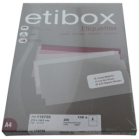 COMPRAR ETIQUETAS ADH.IMPR. ETIBOX A4 BLANCA CAJ