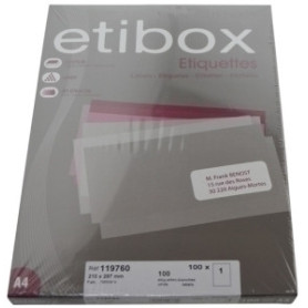 COMPRAR ETIQUETAS ADH.IMPR. ETIBOX A4 BLANCA CAJ