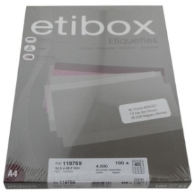 COMPRAR ETIQUETAS ADH.IMPR. ETIBOX A4 BLANCA CAJ