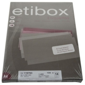 COMPRAR ETIQUETAS ADH.IMPR. ETIBOX A4 BLANCA CAJ