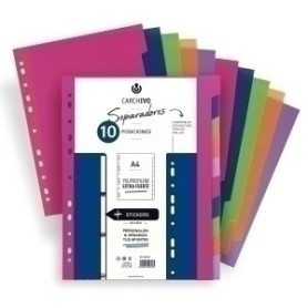 COMPRAR SEPARADORES CARCH.EXTRA PP A4 10 ps.