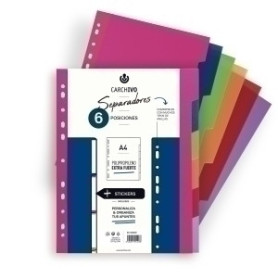 COMPRAR SEPARADORES CARCH.EXTRA PP A4 6 ps.
