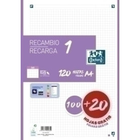 COMPRAR RECAMBIO OXF. A4 120h 4 TAL. CD.5 LILA