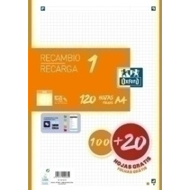 COMPRAR RECAMBIO OXF. A4 120h 4 TAL. CD.5 NARANJ