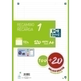 COMPRAR RECAMBIO OXF. A4 120h 4 TAL. HZT.VERDE