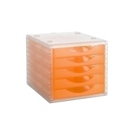 COMPRAR MODULO 5 CAJONES CRISTAL/NARANJA