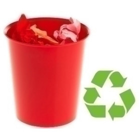 COMPRAR PAPELERA PLASTICO CERRADA ROJA