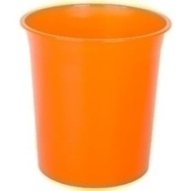 COMPRAR PAPELERA PLASTICO CERRADA TRASL.NARANJA