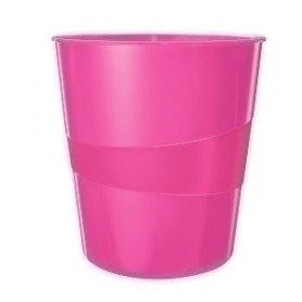 COMPRAR PAPELERA PLASTICO LEITZ WOW 15L FUCSIA