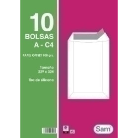 COMPRAR BOLSA SAM 229x324 BCO. 100g PAQ.10
