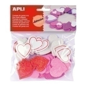 COMPRAR GOMA EVA APLI F.ADH.PURP.CORAZONES B/52
