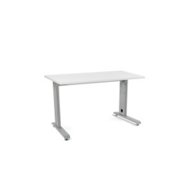 COMPRAR MESA ROCADA METAL 120x60 ALUMINIO/BLANCO