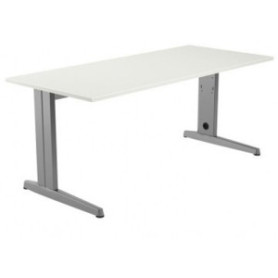 COMPRAR MESA ROCADA METAL 180x80 ALUMINIO/BLANCO