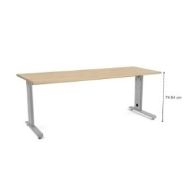 COMPRAR MESA ROCADA METAL 200x80 ALUMINIO/ROBLE