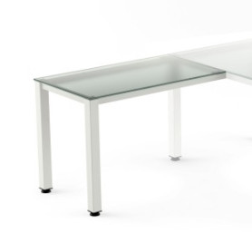 COMPRAR MESA ROCADA EXEC. ALA 100x60 BL/CRISTAL