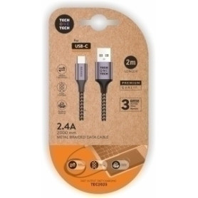 COMPRAR CABLE TECHONE USB-USB-C GRIS 2 m.