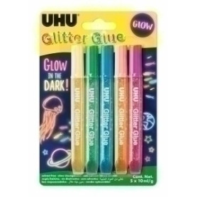 COMPRAR COLA GLITTER GLUE UHU GLOW B/10 ml B/5