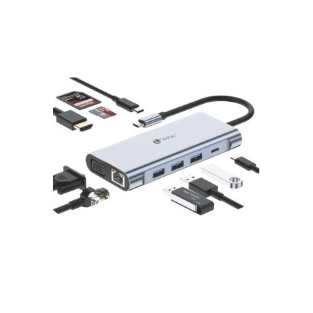DOCKING USB LEOTEC 11 PUERTOS en 1 GRIS - 45006196/LEDS01