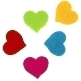 COMPRAR FIGURAS FIELTRO ADHES.CORAZONES PACK 30