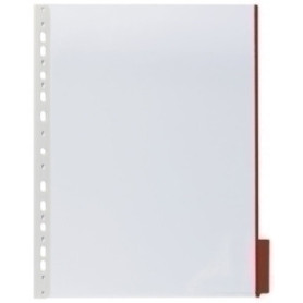 COMPRAR FUNDA DURABLE A4 PESTAÑA ROJA P/5