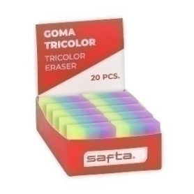 COMPRAR GOMA BORRAR SAFTA PVC TRICOLOR EXP.20