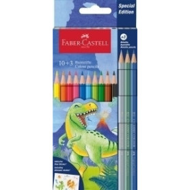 COMPRAR LAPICES COLOR FABER DINOSAURIOS E/10+3