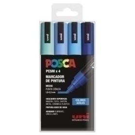 COMPRAR ROTUL.UNI-POSCA PC-5M  COL. AZULES B/4