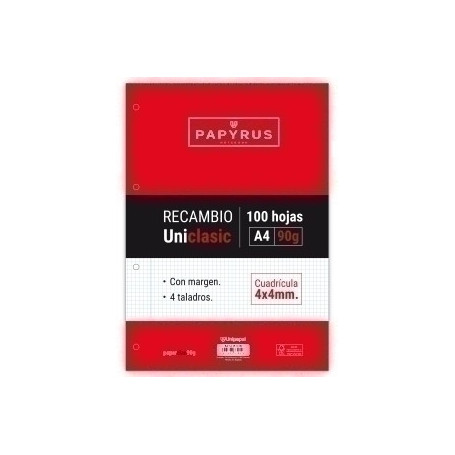 COMPRAR RECAMBIO PAPYRUS A4 100h 4 TAL.CD.4 C/M