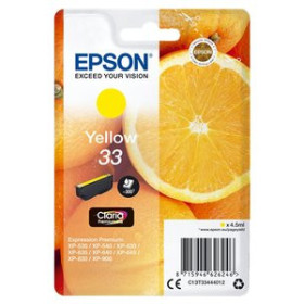 Originales inkjet CARTUCHO INKJET EPSON T334440 Nº33 XP-530/XP-540/XP-630/XP-635/XP-640/XP-645/XP-830/XP-900 AMARILLO 4