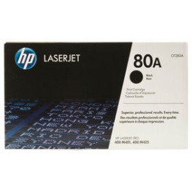 Originales laser TONER HP Nº 80A CF280A LASERJET PRO 400 / M401 / M425 NEGRO 2.700 PÁG. 82601422  781440026