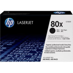 Originales laser TONER HP Nº 80X CF280X LASERJET PRO M401 / M425 NEGRO 6.900 PÁG. 82601418  787510126
